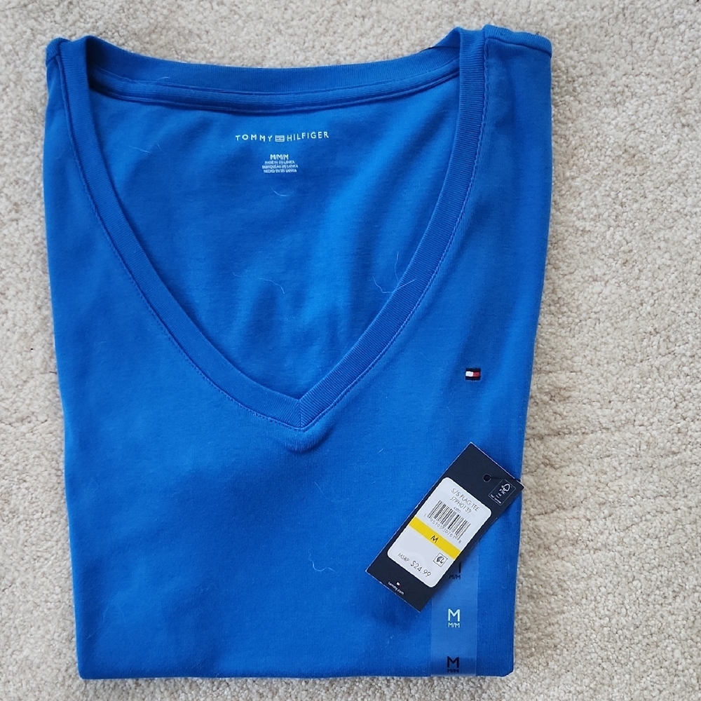 Tommy Hilfiger Women's V-Neck Tshirt in Royal Blue